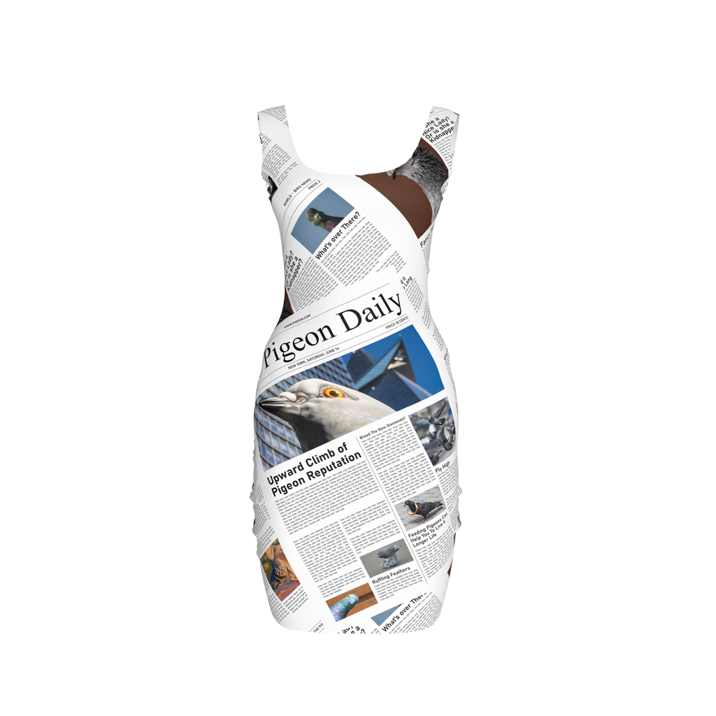 Pigeon Newsprint Mini Dress