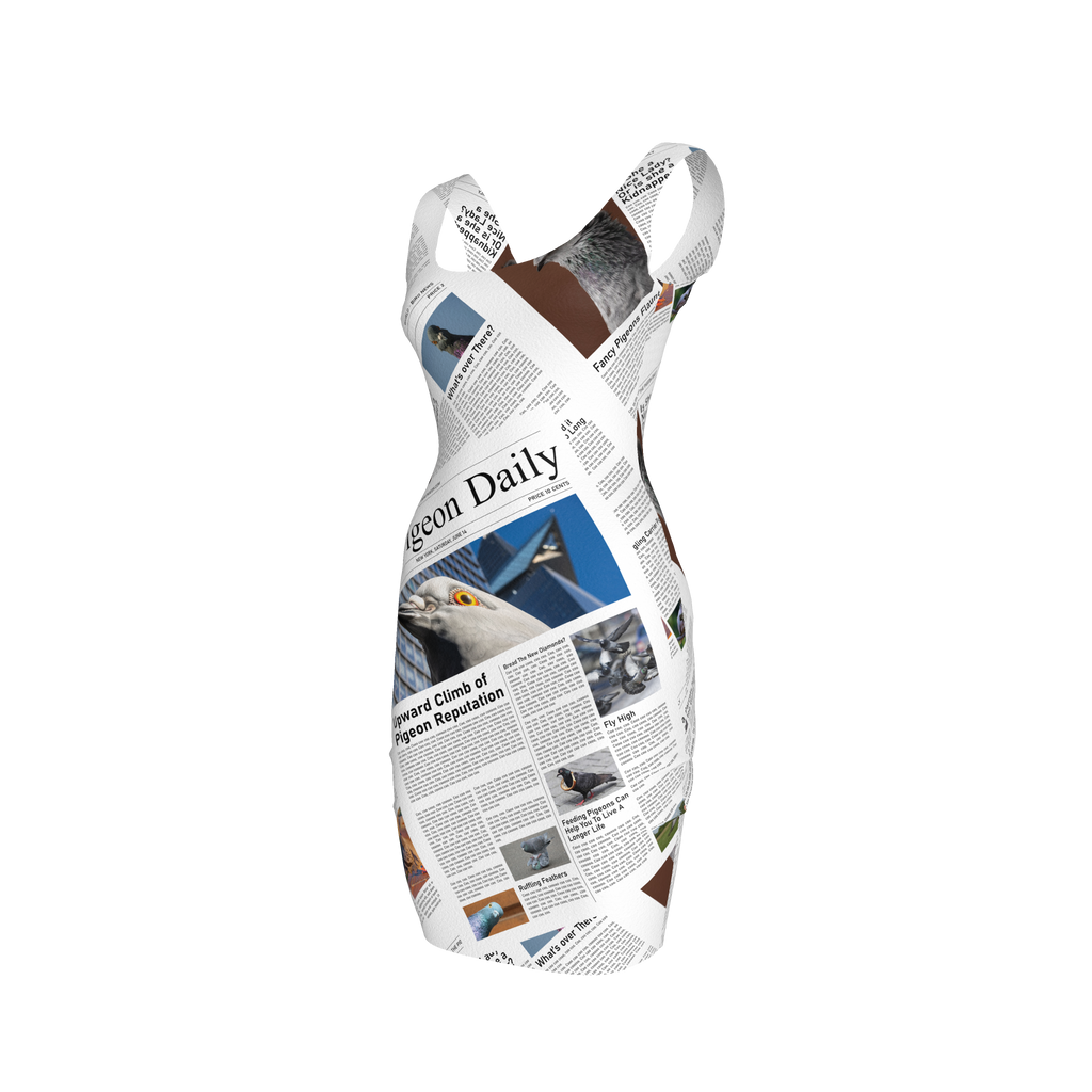 Pigeon Newsprint Mini Dress