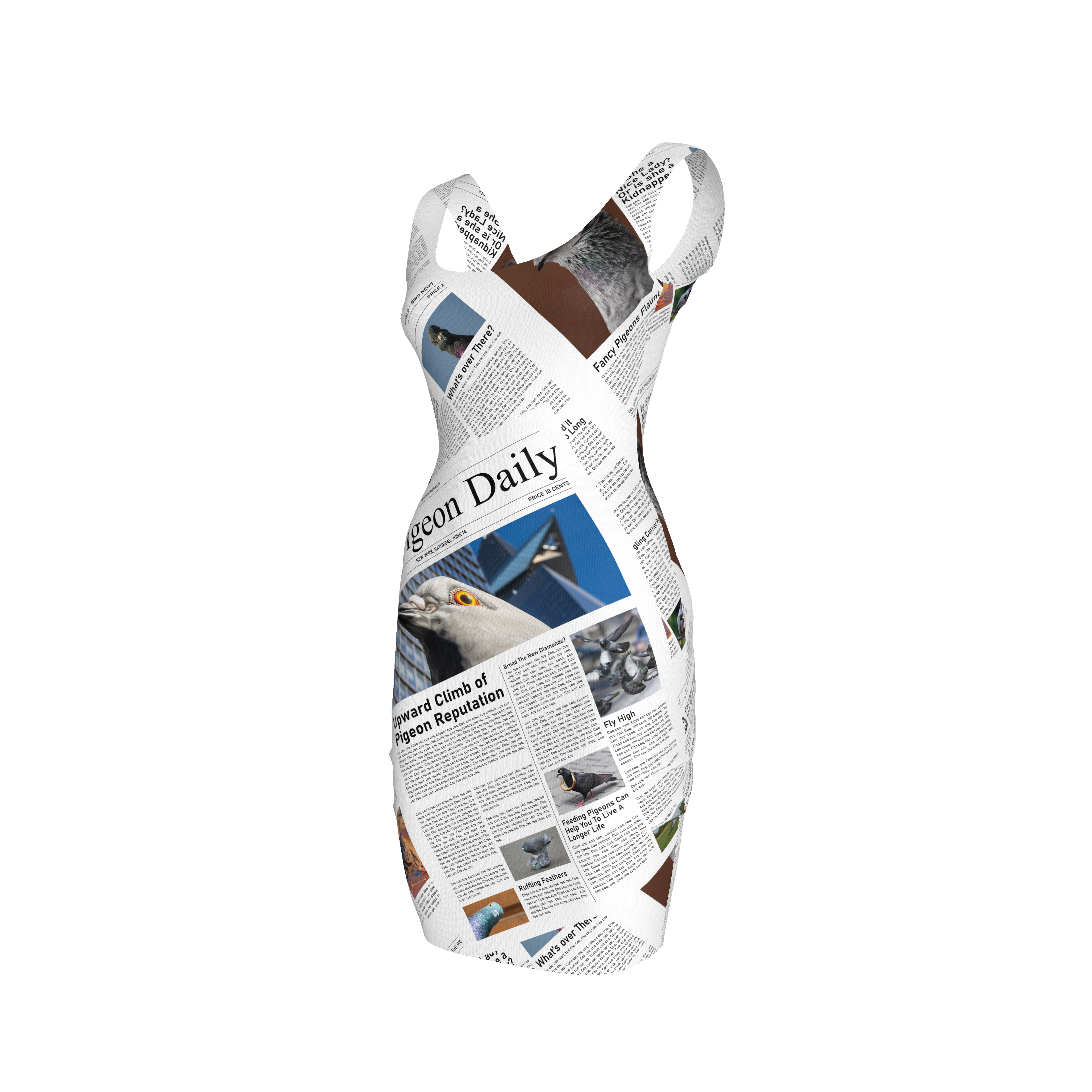 Pigeon Newsprint Mini Dress