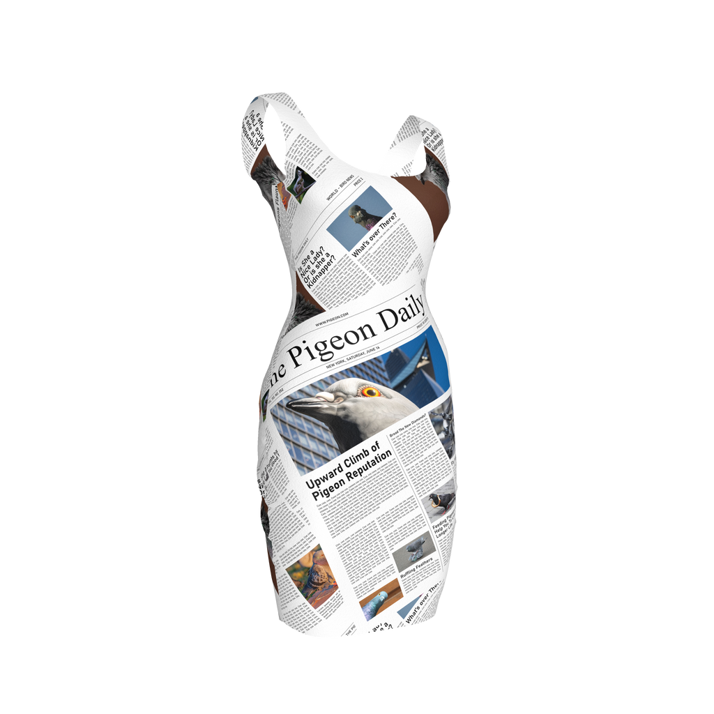 Pigeon Newsprint Mini Dress
