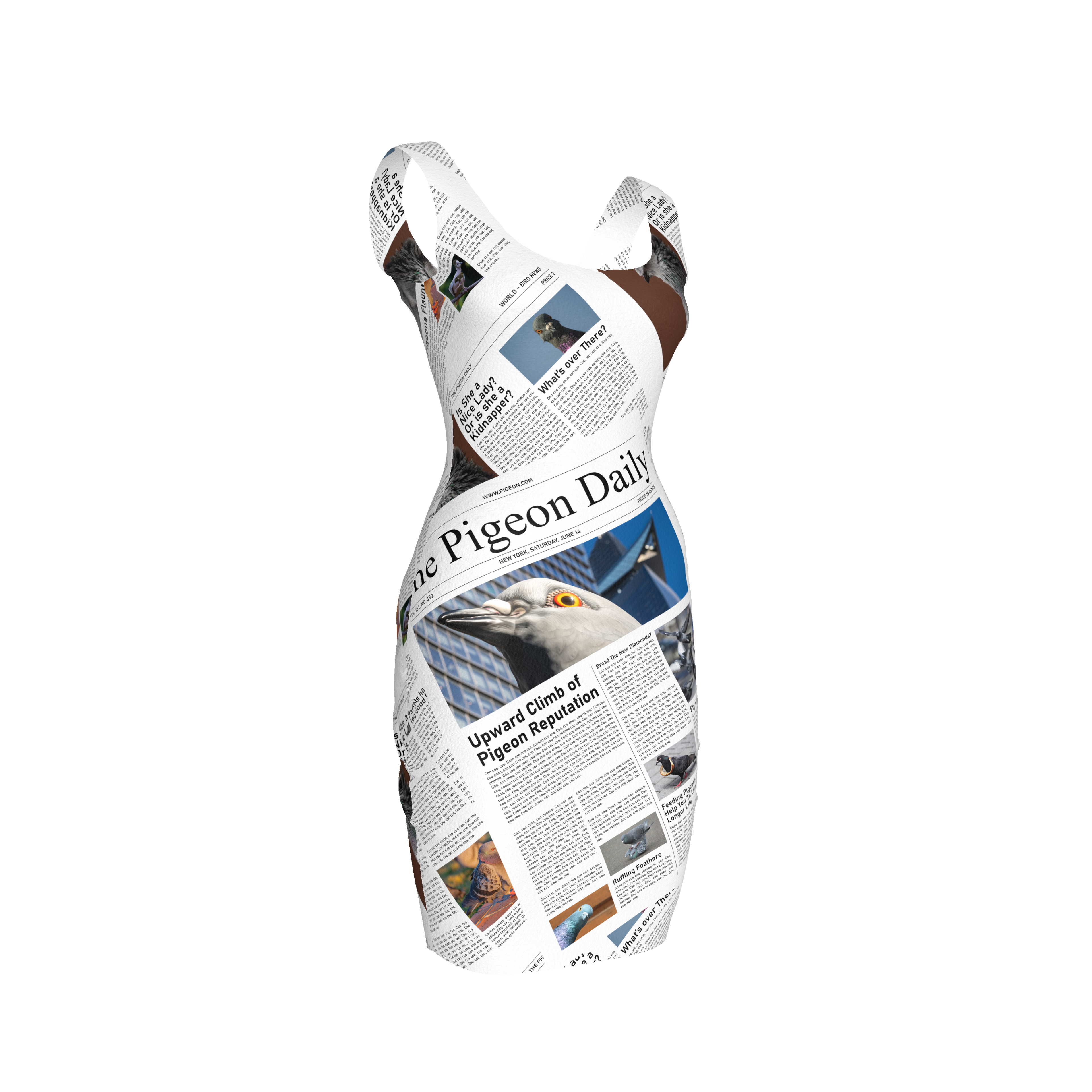 Pigeon Newsprint Mini Dress